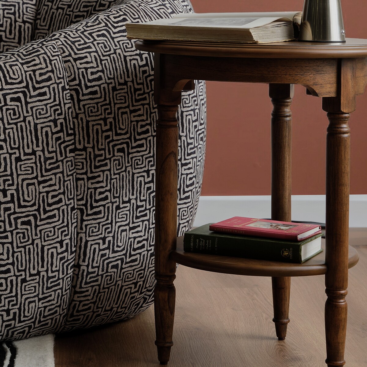Hayes Vintage Inlaid Wood Side Table wood, ÉDITÉ