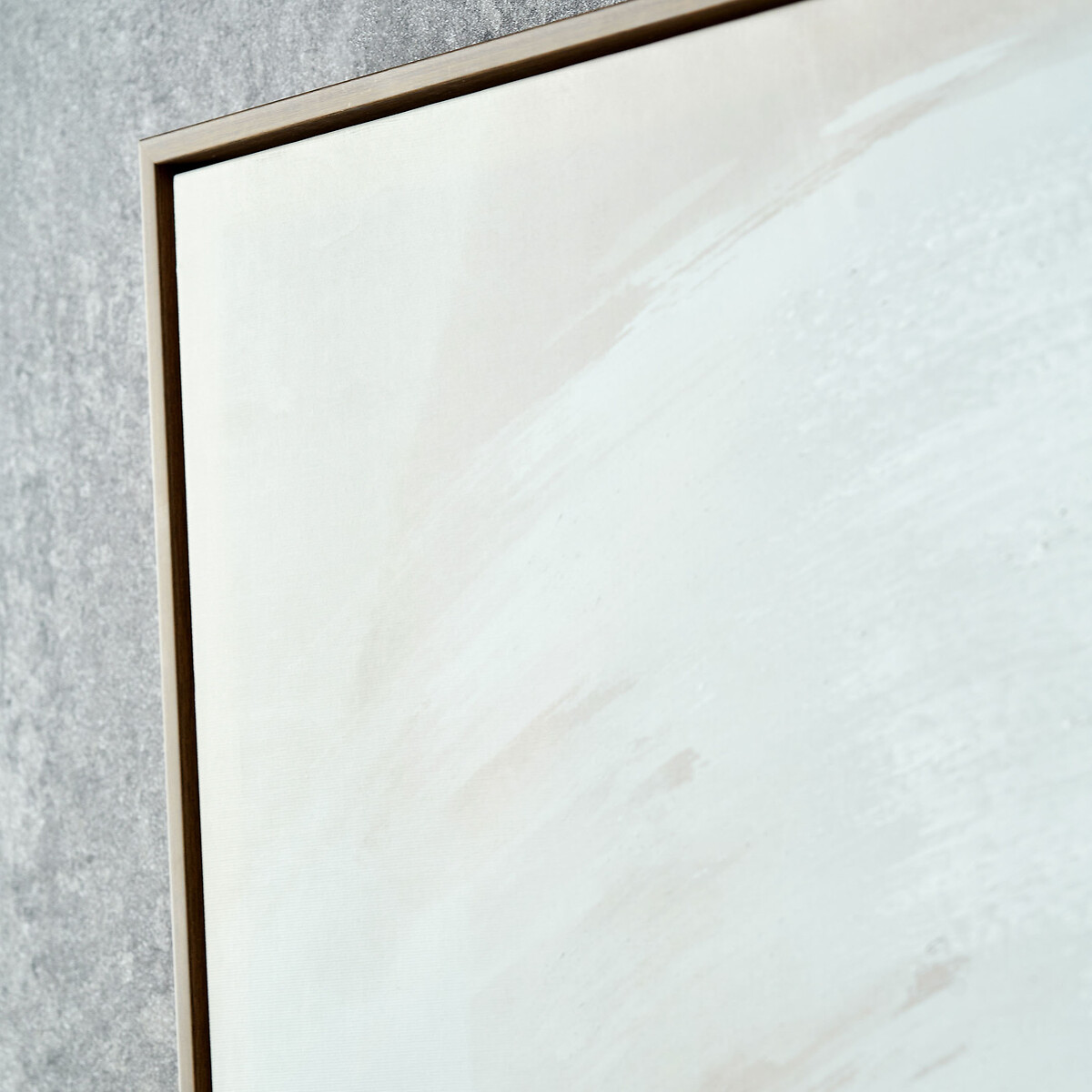 100x100cm Monochrome Abstract Square Canvas with Oak Effect Frame natural, SO'HOME