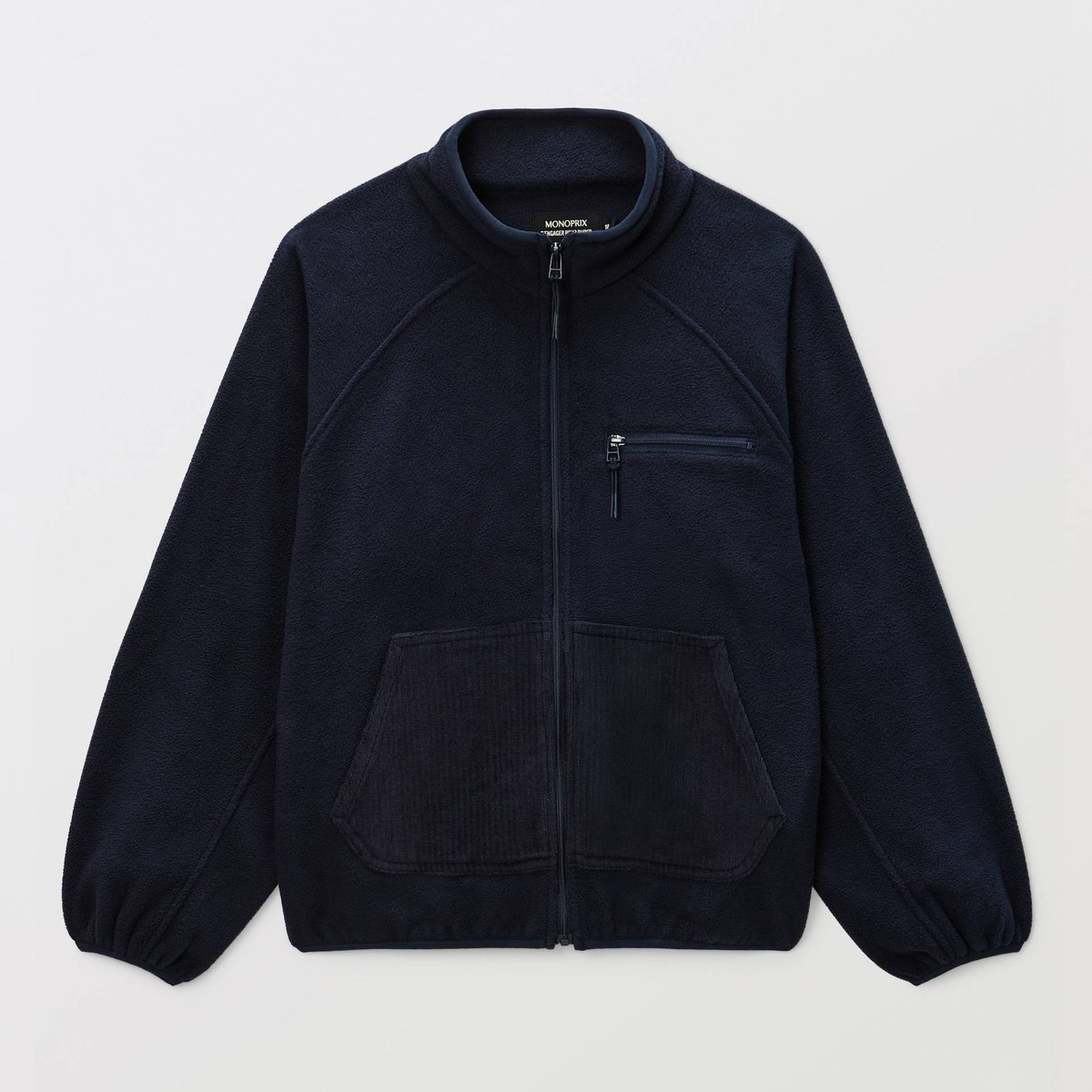 Sweat zippé en polaire marine, MONOPRIX