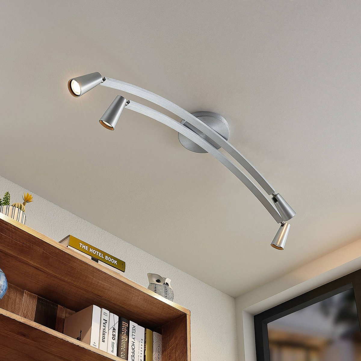 Plafonnier en aluminium moderne, Velanoris aluminium brossé, LUCANDE