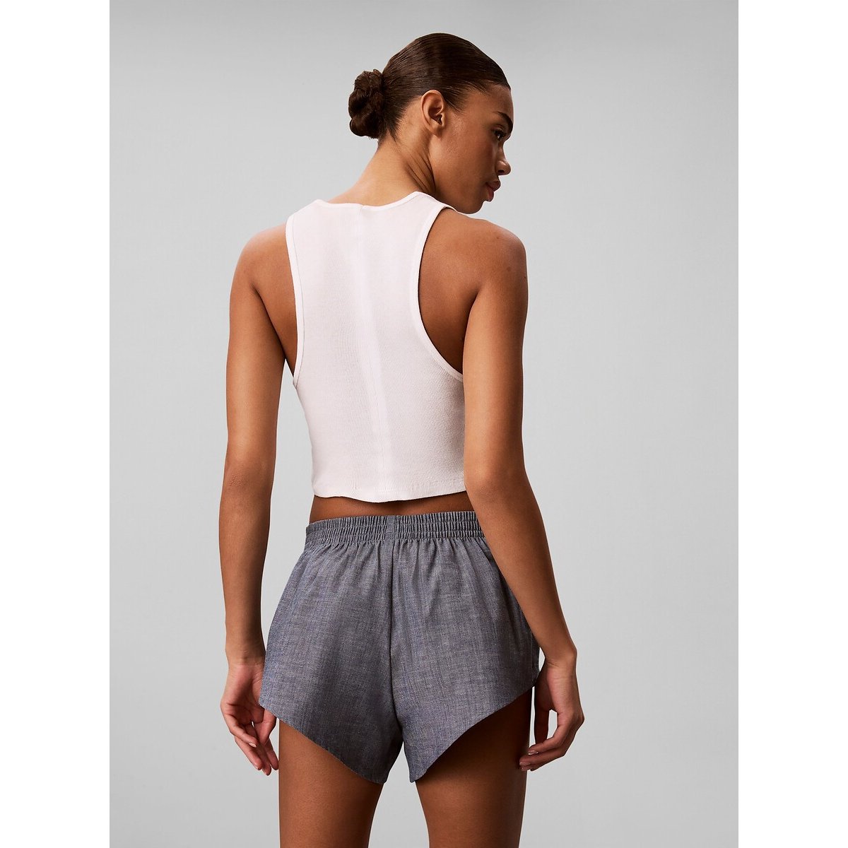Short de pyjama en coton denim bleu, CALVIN KLEIN UNDERWEAR