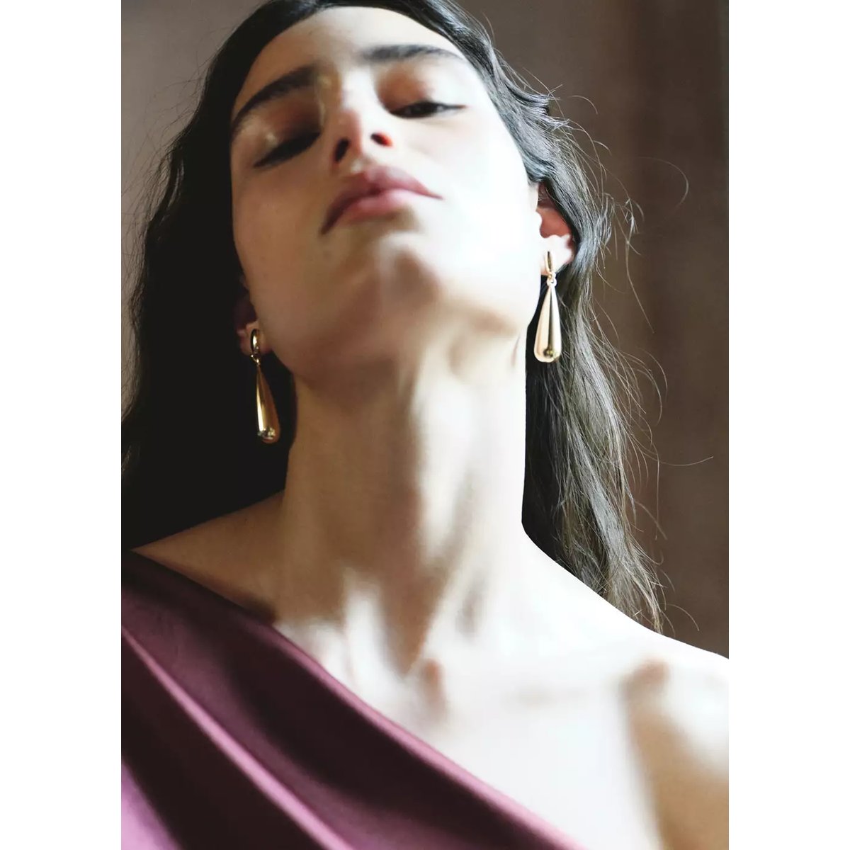 Boucles d’oreilles pendantes goutte or, MANGO