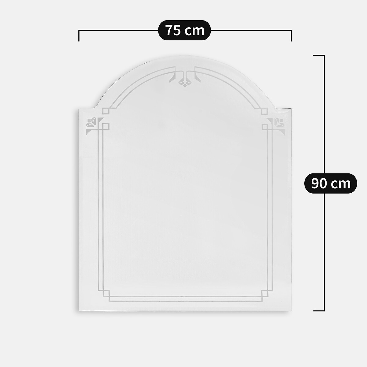Miral W75 X H90cm Engraved Bevelled Wall Mirror transparent, LA REDOUTE INTERIEURS