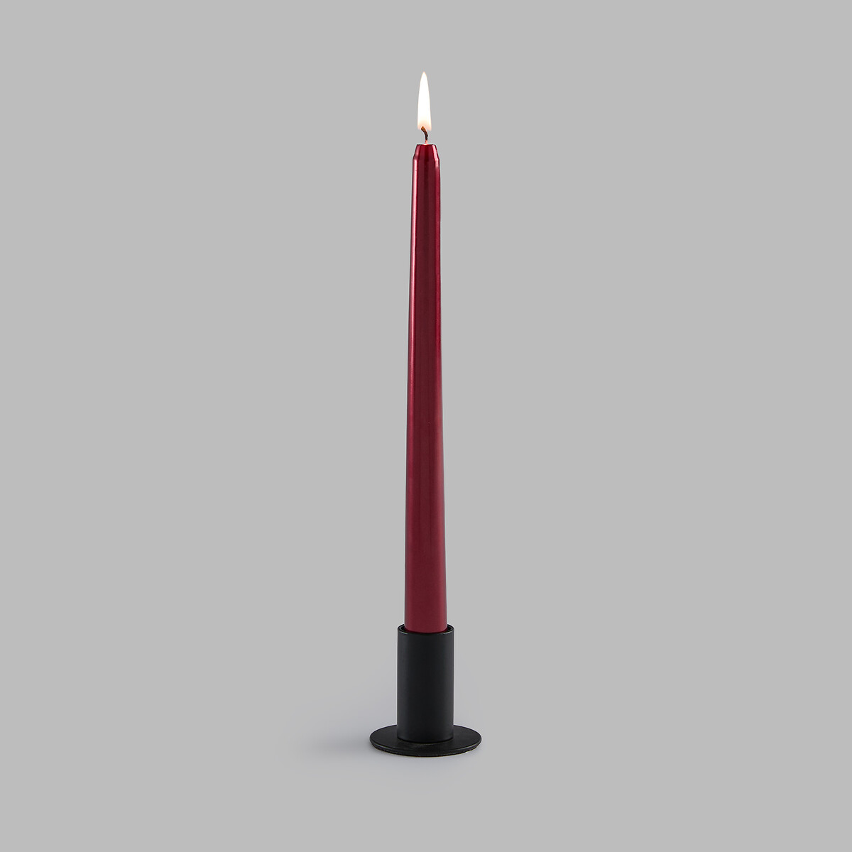 Lot de 12 bougies lisses, hauteur 25 cm, CASPAR rouge, LA REDOUTE INTERIEURS