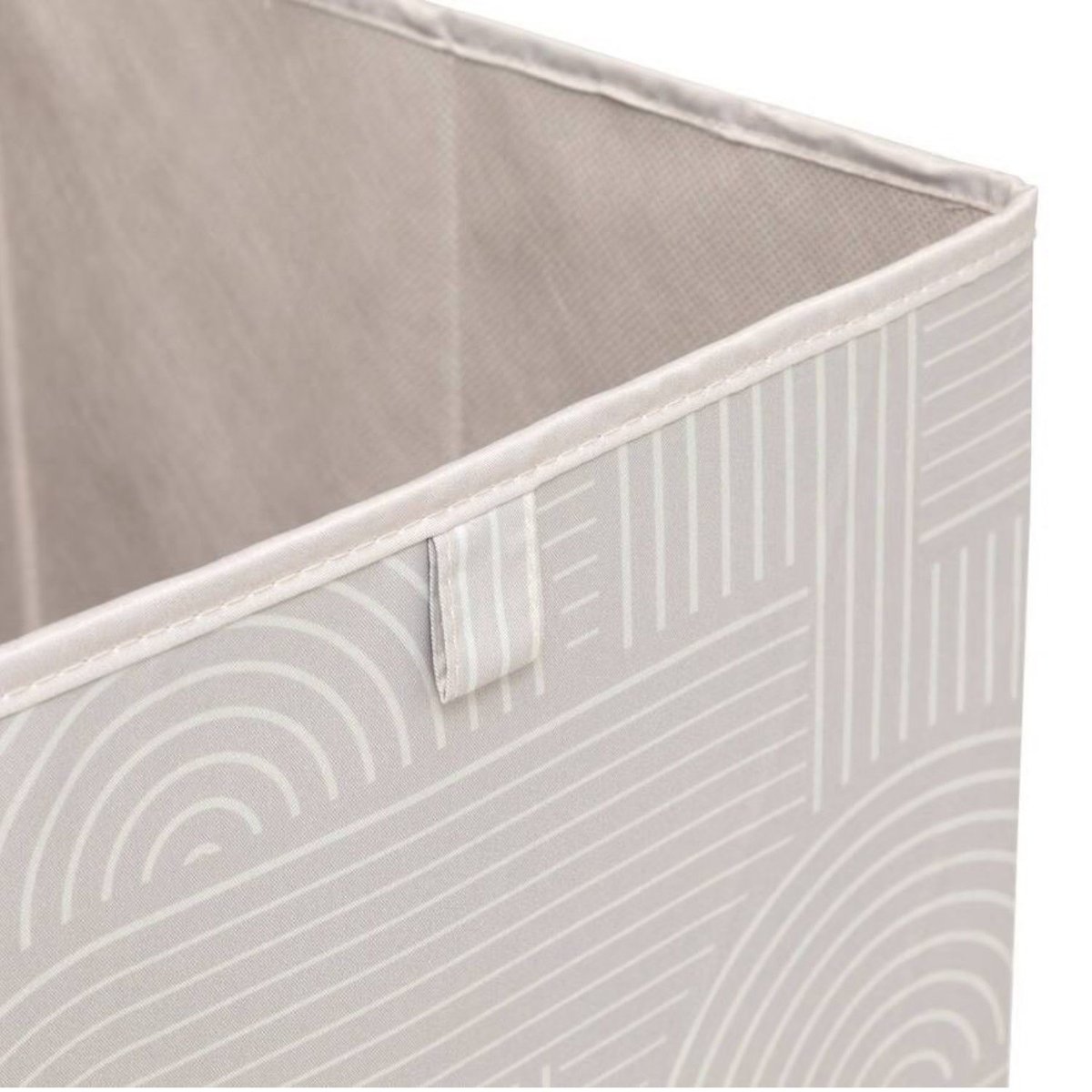 Lot de 2 boîtes de rangement cubes à motifs arches MIX'N MODUL beige, TOILINUX