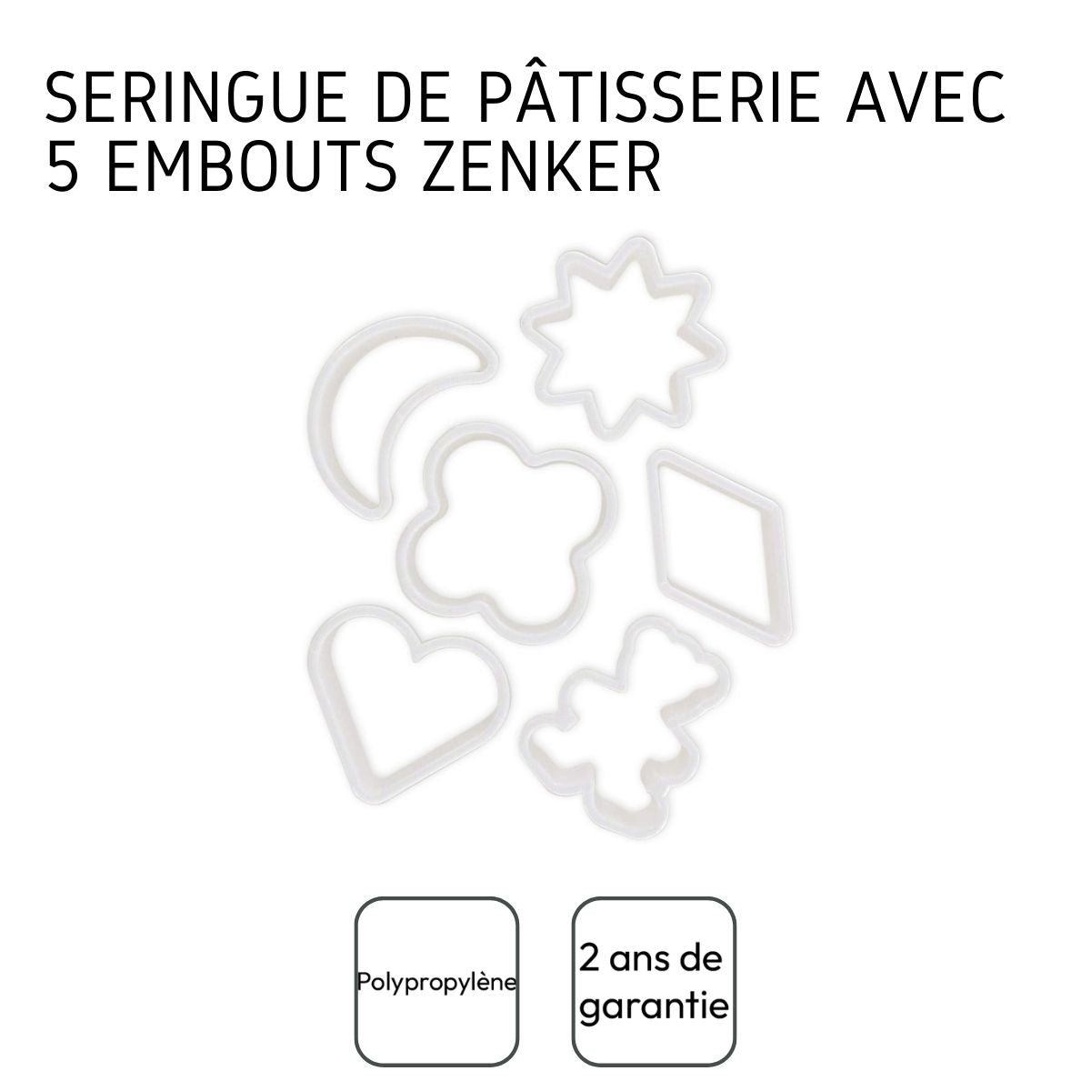 Lot de 6 emporte-pièces blanc, ZENKER