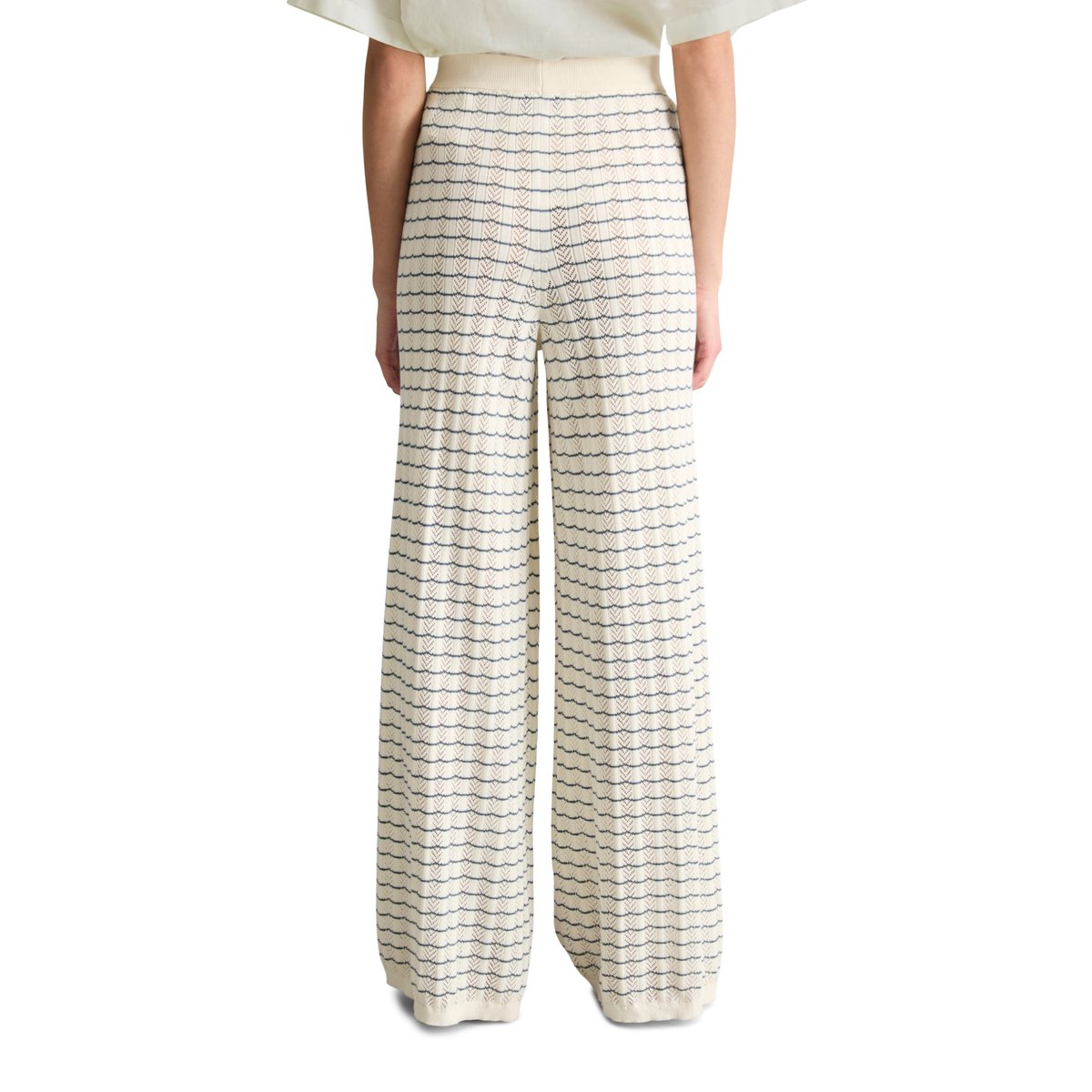 Pantalon en maille large en coton organique blanc, MARC O’POLO DENIM
