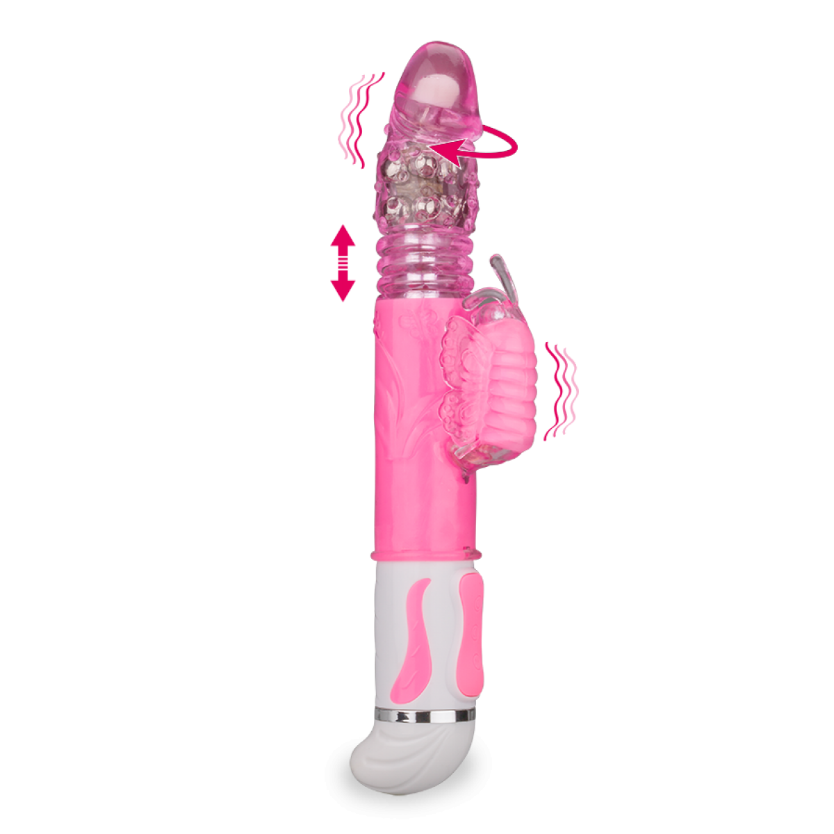 Vibromasseur vibro rabbit rotatif va-et-vient 12 vitesses rose, LOVE AND VIBES