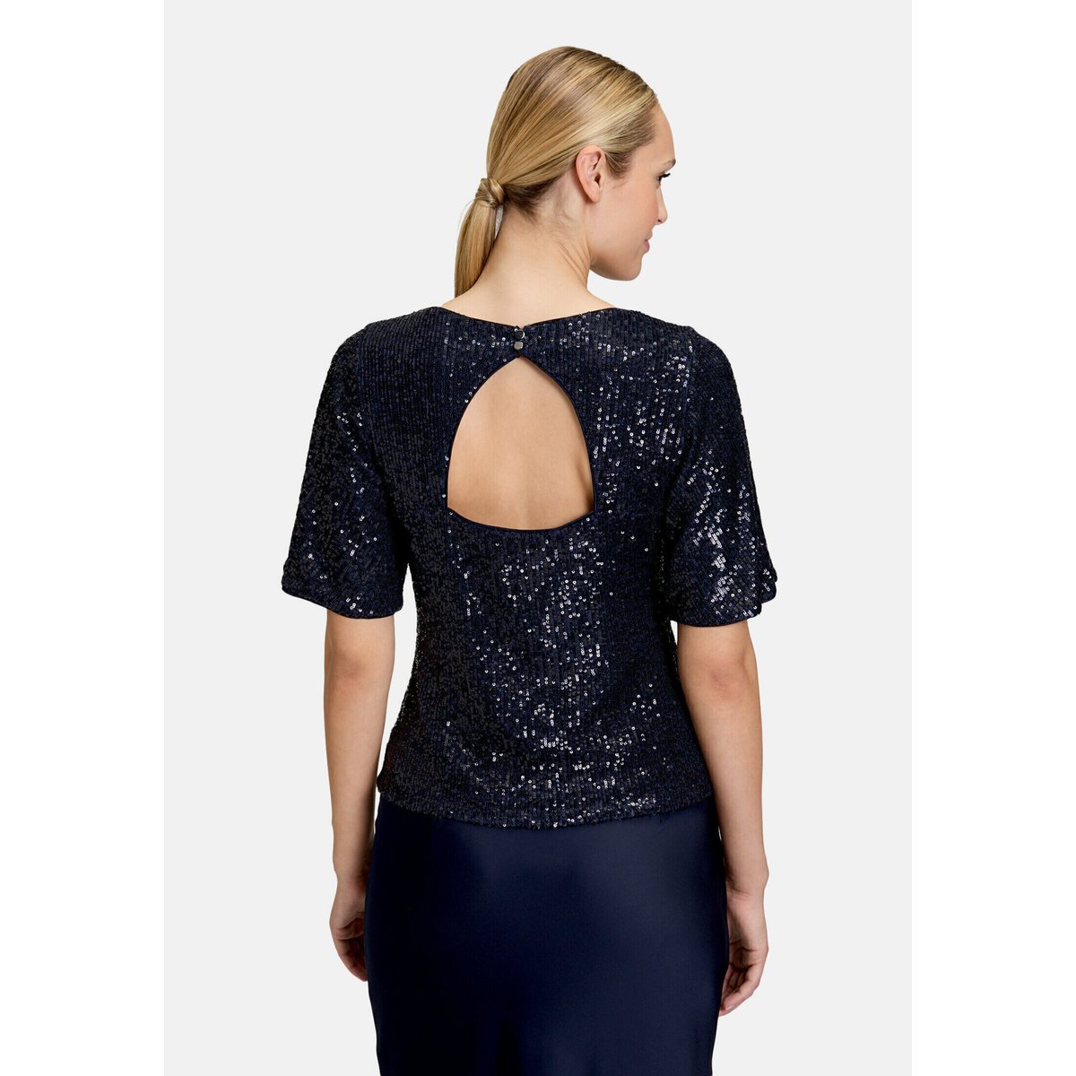 Blouse à paillettes à manches à ailettes night sky, VERA MONT