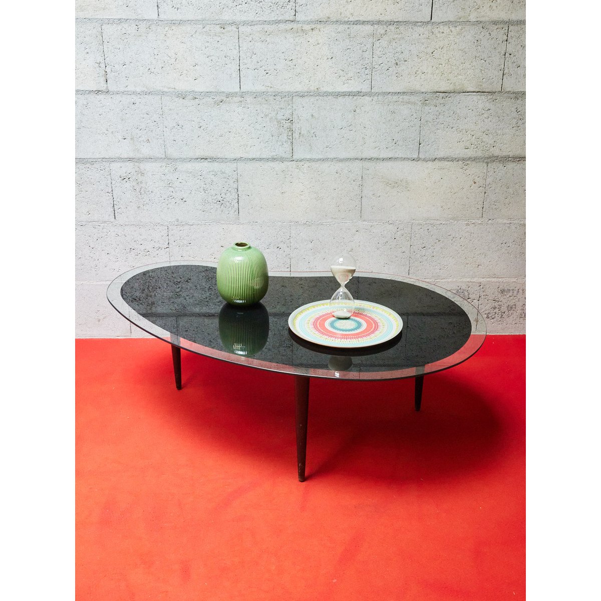 Table basse en verre Donna N°1022 - Bon état transparent, DEBONGOUT