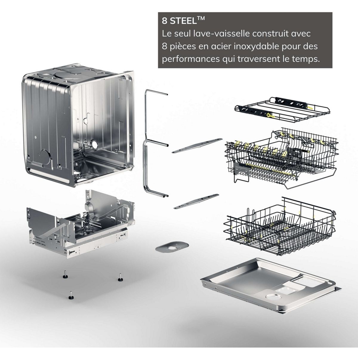 Lave vaisselle encastrable DSD544B écran tactile et bras de lavage inox couleur unique, ASKO