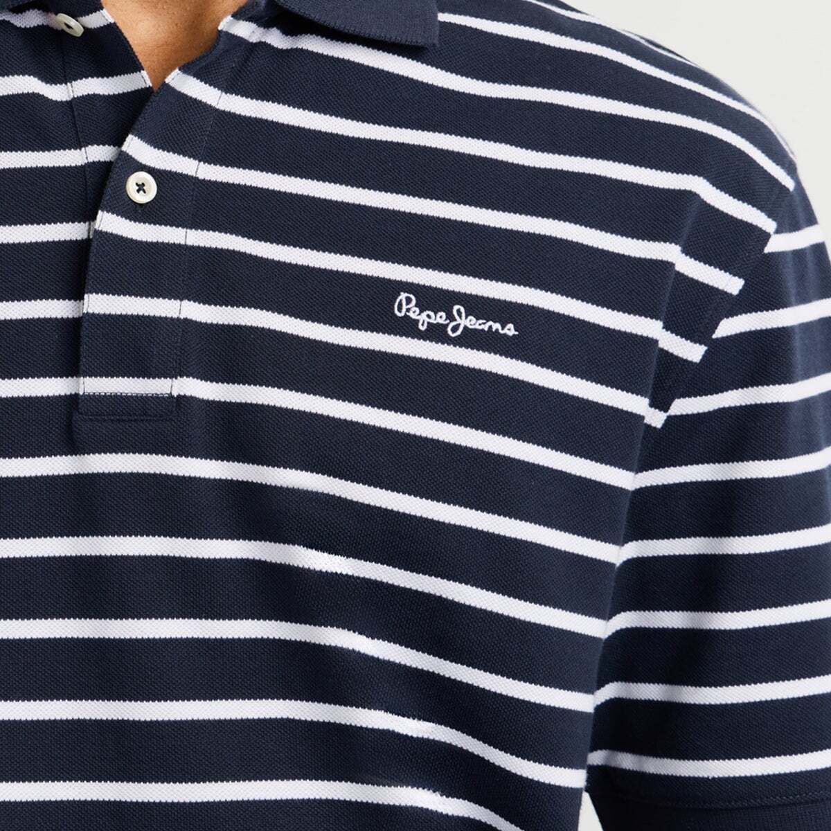 Polo Coupe Regular En Piqué bleu mer profonde, PEPE JEANS