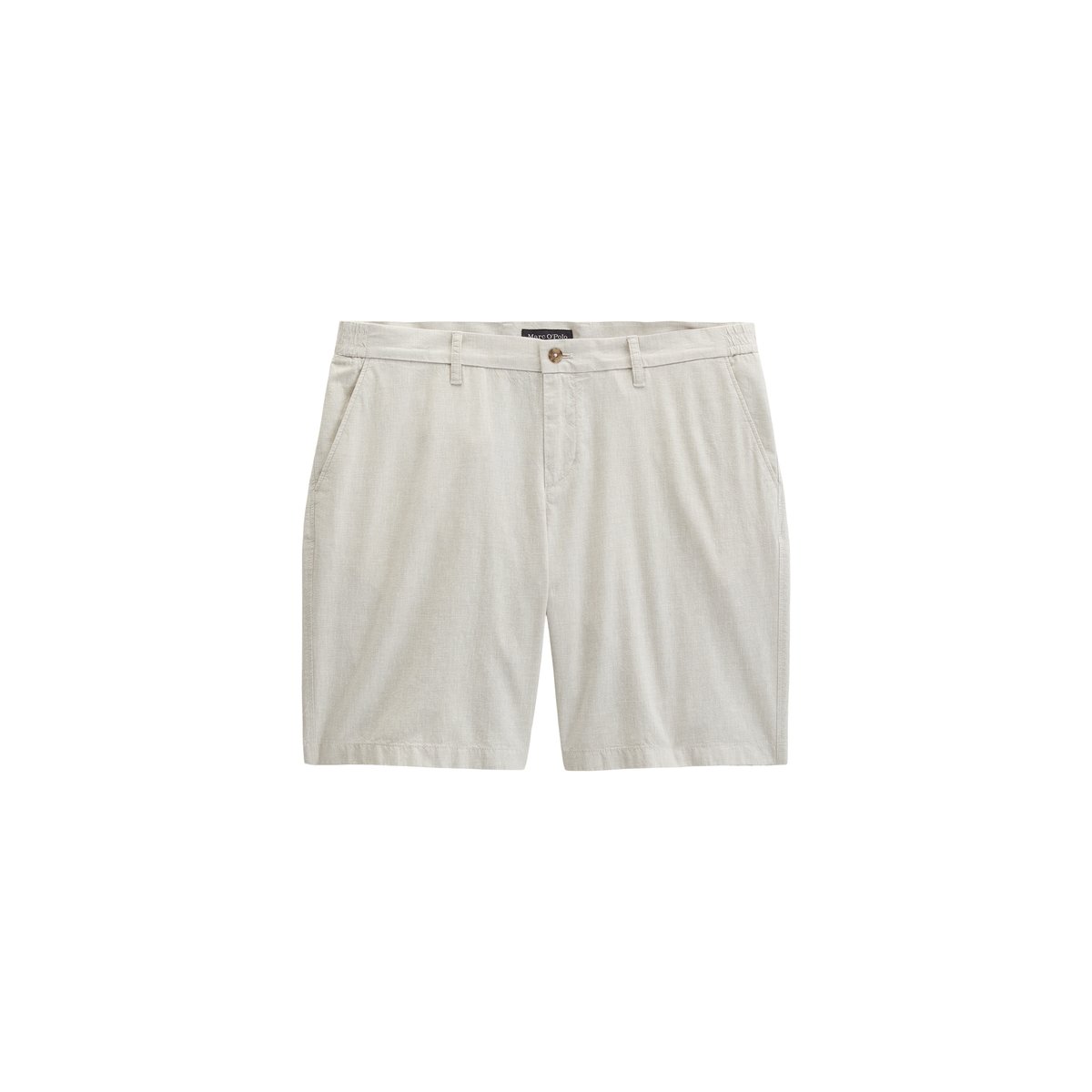 Short modèle Reso Jogger regular en mélange de coton et de lin bio beige, MARC O'POLO
