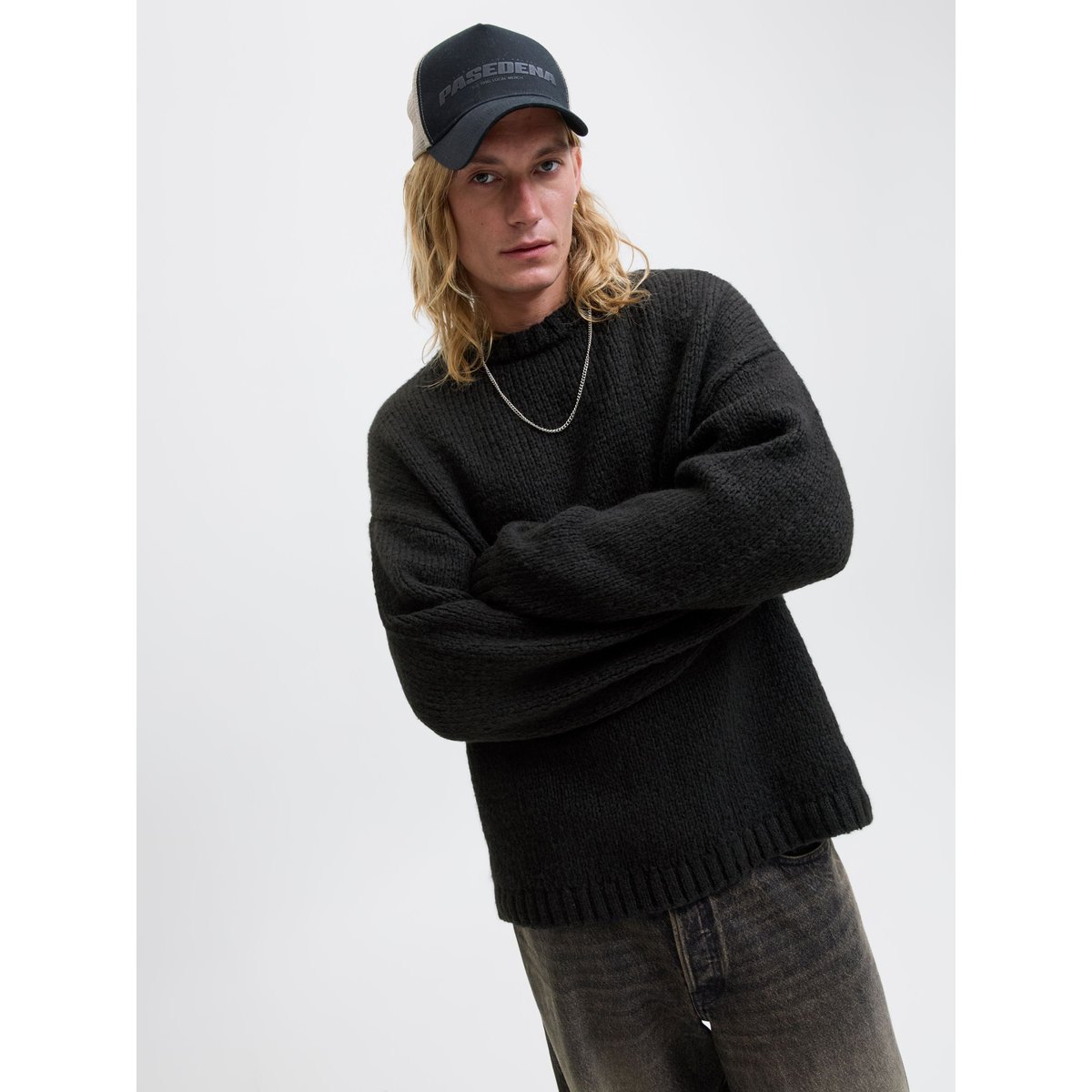 Pull En Maille noire - black, JACK & JONES