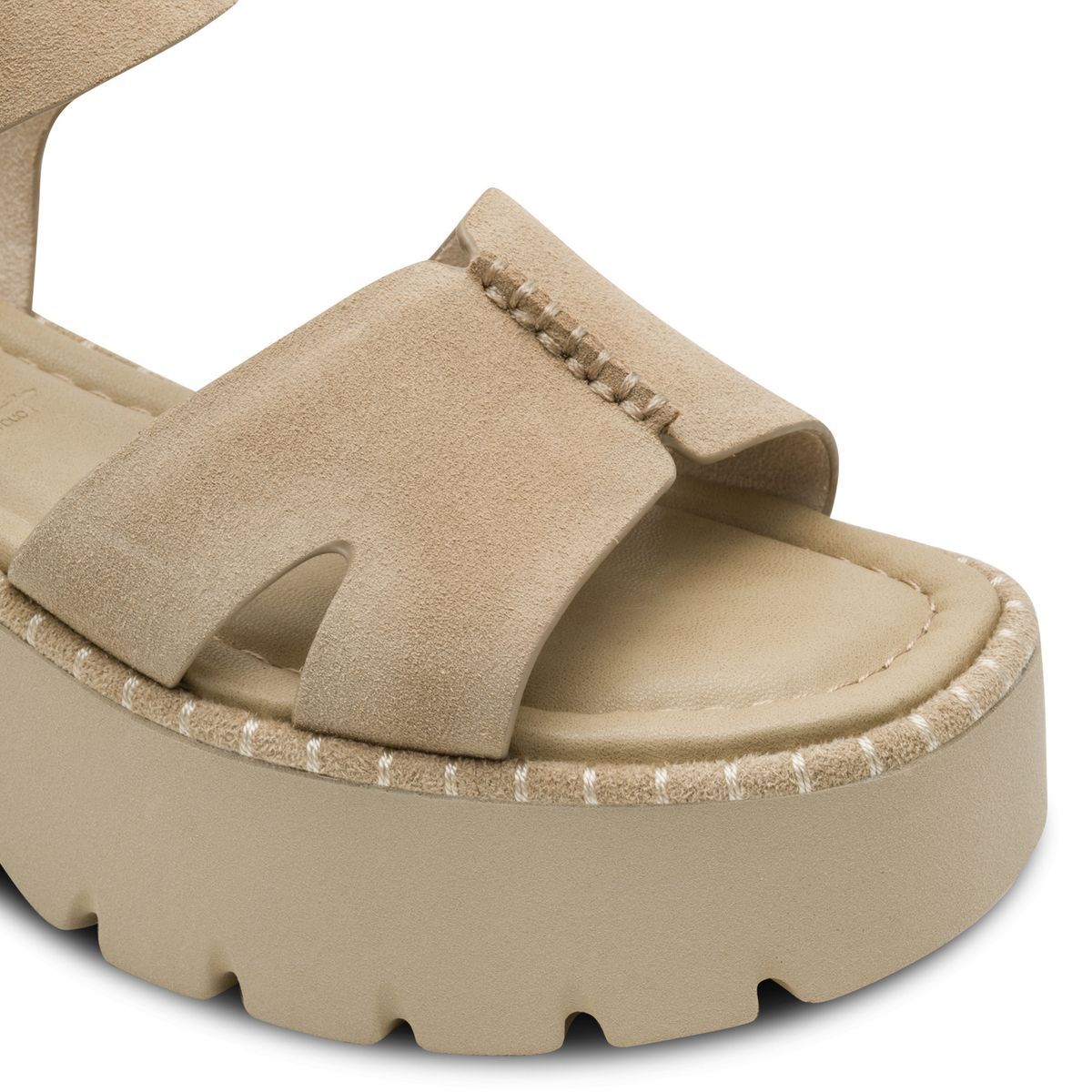 Sandale à talon en cuir marron taupe, TAMARIS