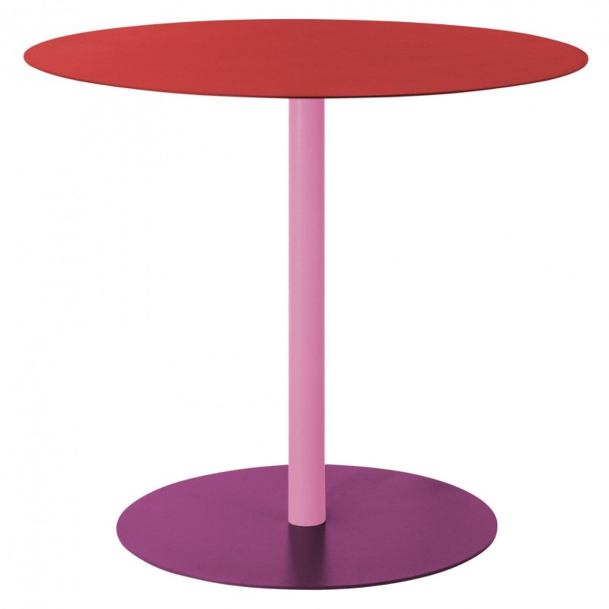 Petite table basse d'appoint métal  RONDO rouge, REMEMBER