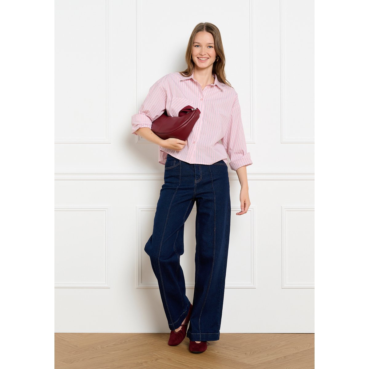 Jean large taille haute dark blue, LOLALIZA