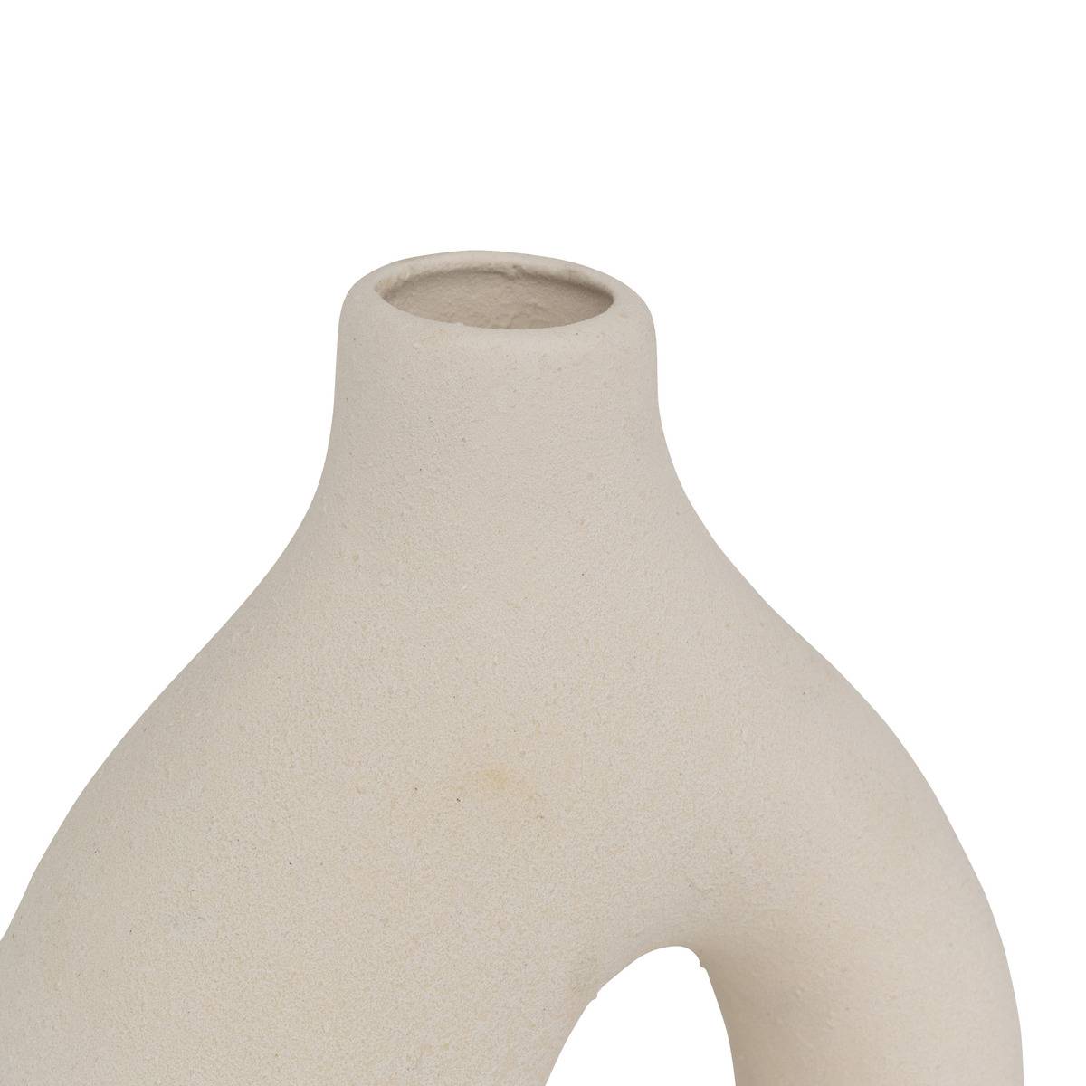 Lot de 3 soliflores graphiques en céramique IORA blanc, ATMOSPHERA