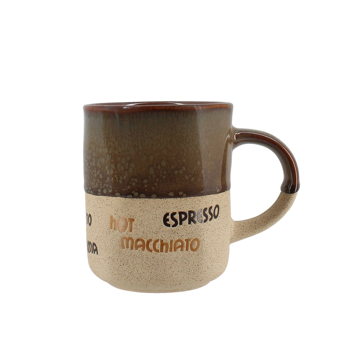 Lot de 6 tasses assorties 34cl, MACCHIATO blanc-bleu-marron, NOVASTYL