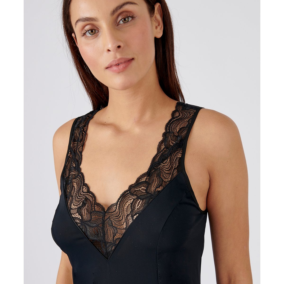 Fond de robe maille fluide - Standard noir, DAMART