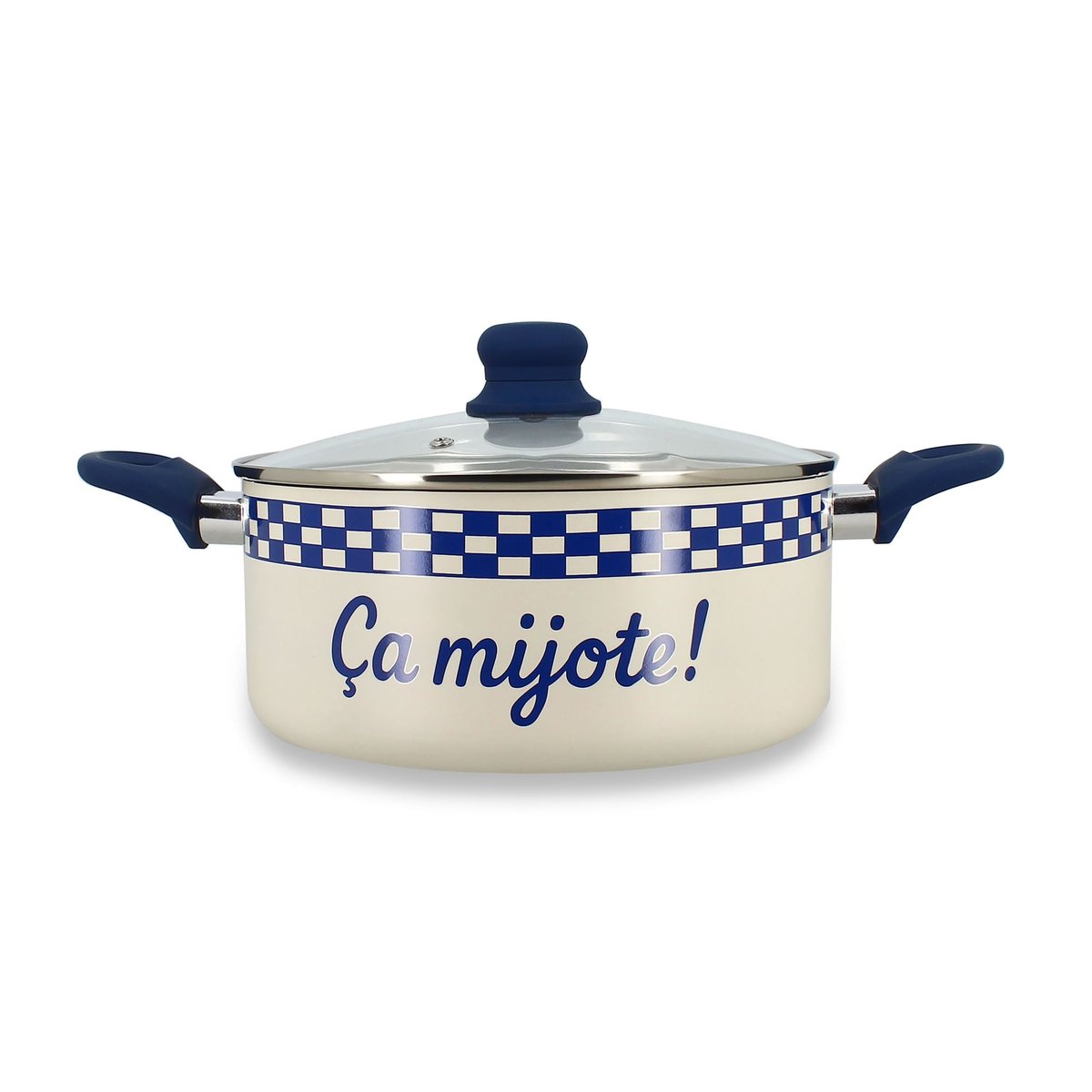 Faitout 24cm en aluminium recyclé, GINETTE bleu, MENASTYL