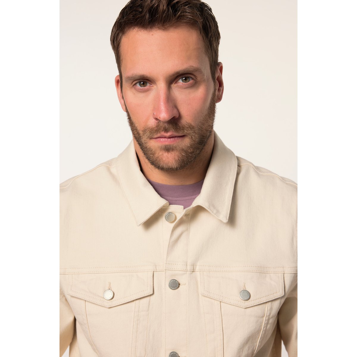 Veste en jean trucker beige clair, JP1880