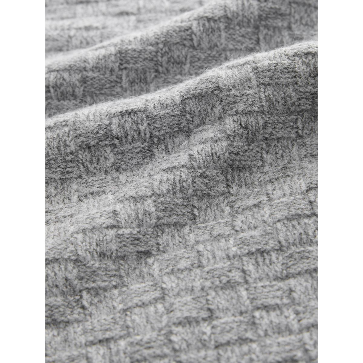 Pull ras du cou standard en maille texturée gris, NEXT