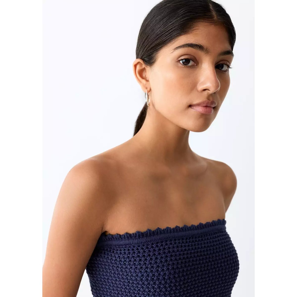 Top bandeau en crochet rose, MANGO TEEN
