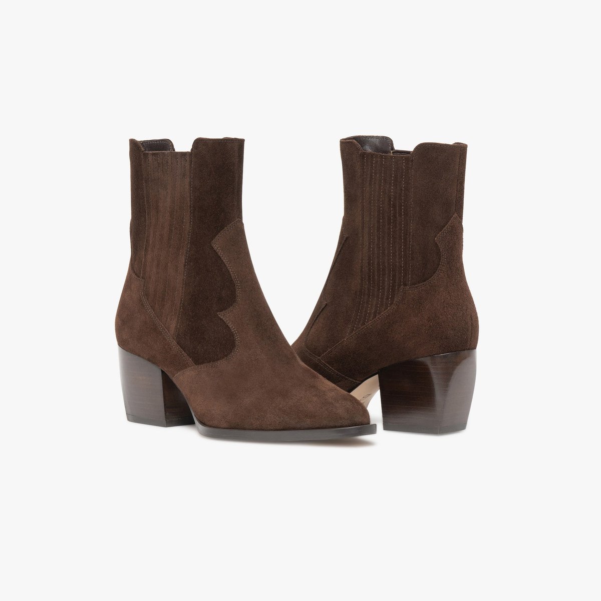 Boots À Talon en cuir MICKA marron chocolat, BOCAGE