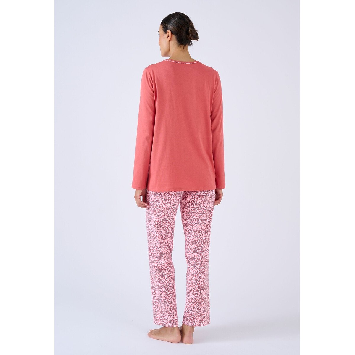 Pyjama jersey imprimé rose animalier, DAMART