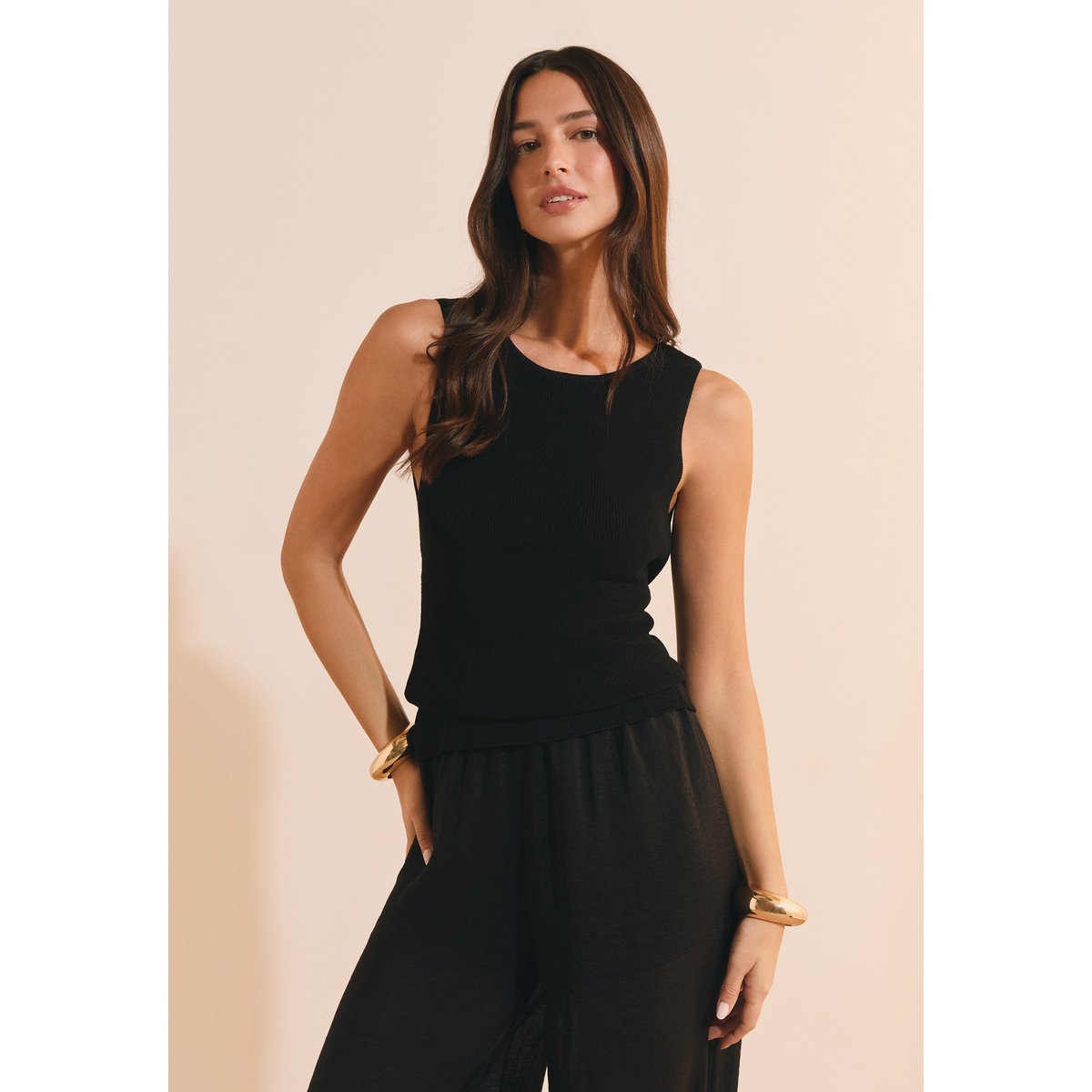 Pull sans manches avec dos nu SYLVIE PULL noir, ETAM