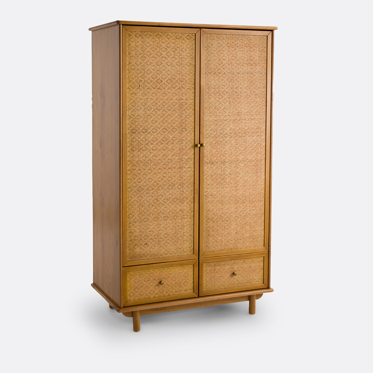 Armoire pin massif et cannage, Orient pin ciré, LA REDOUTE INTERIEURS