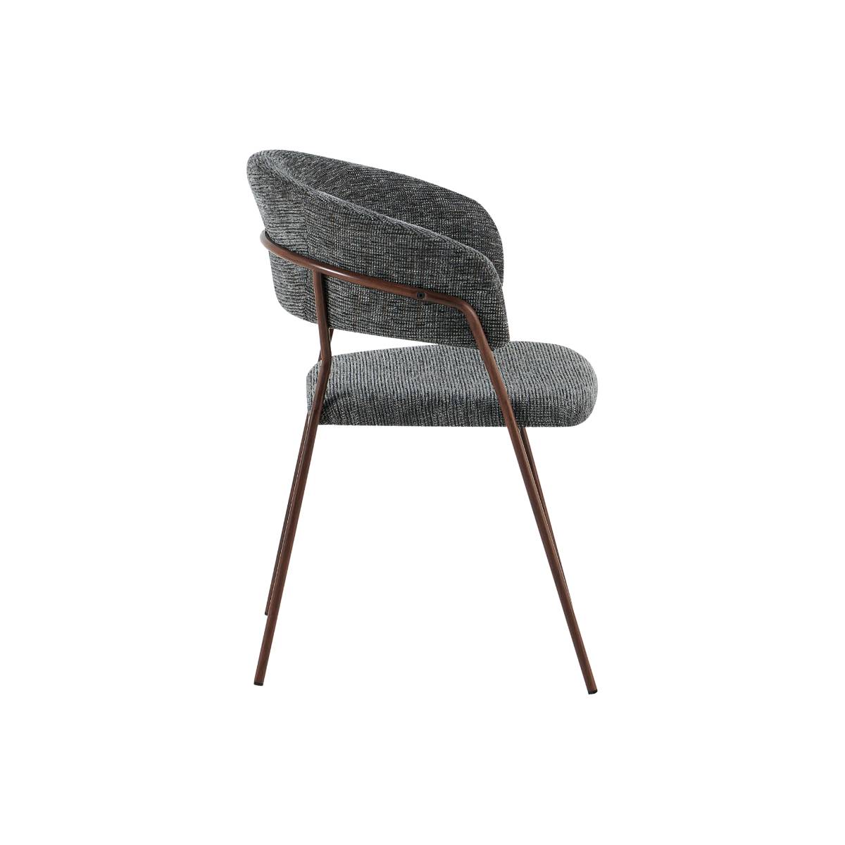 Lot de 2 chaises en tissu et métal KANOA gris, MADE IN MEUBLES