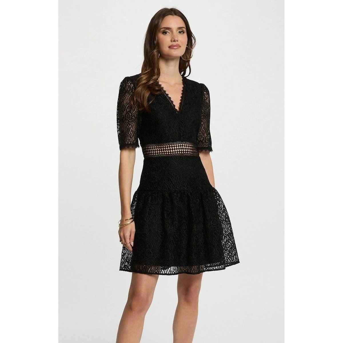 Fitted Lace Mini Dress black, MORGAN