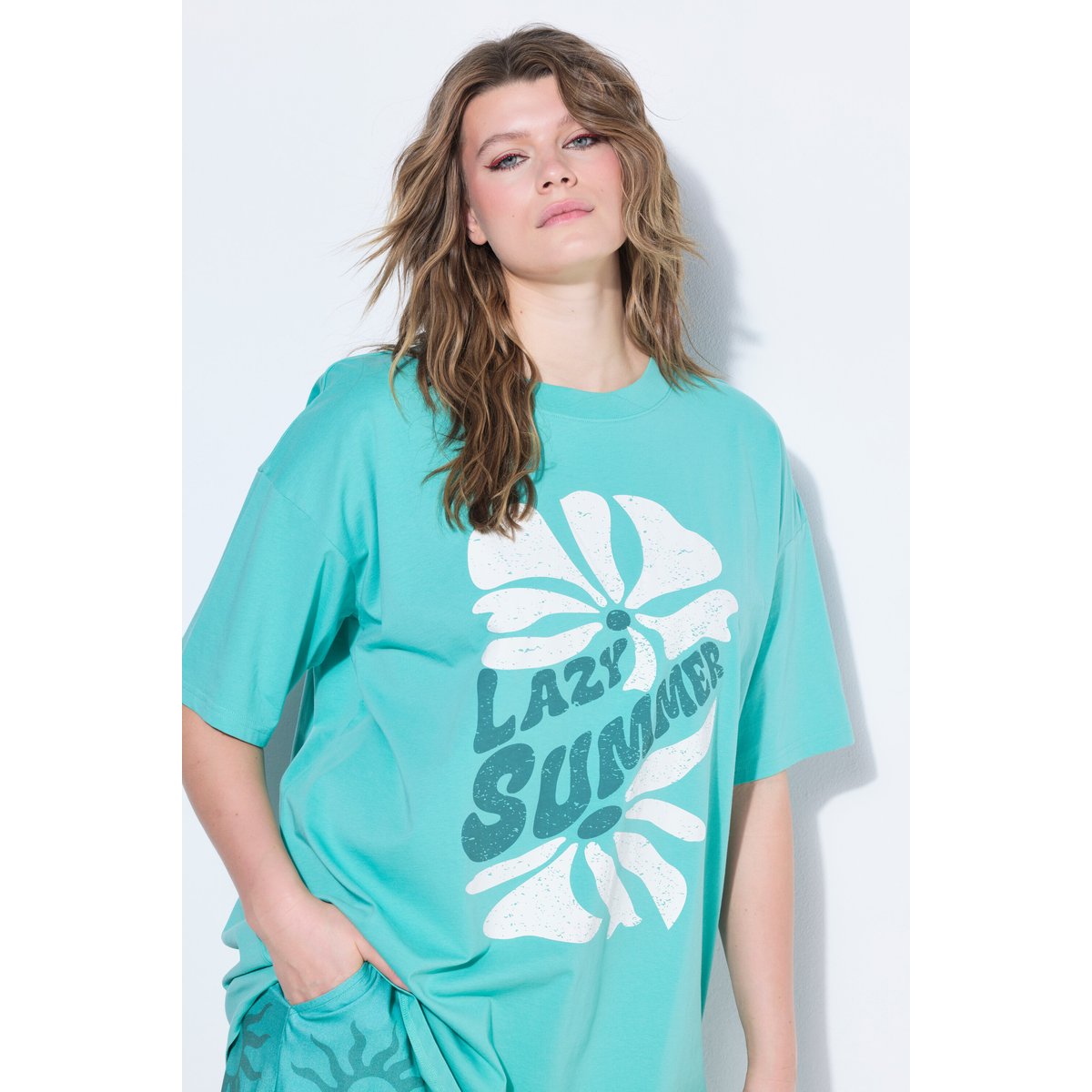 T-shirt oversize, motif Lazy Summer menthe bleue, STUDIO UNTOLD