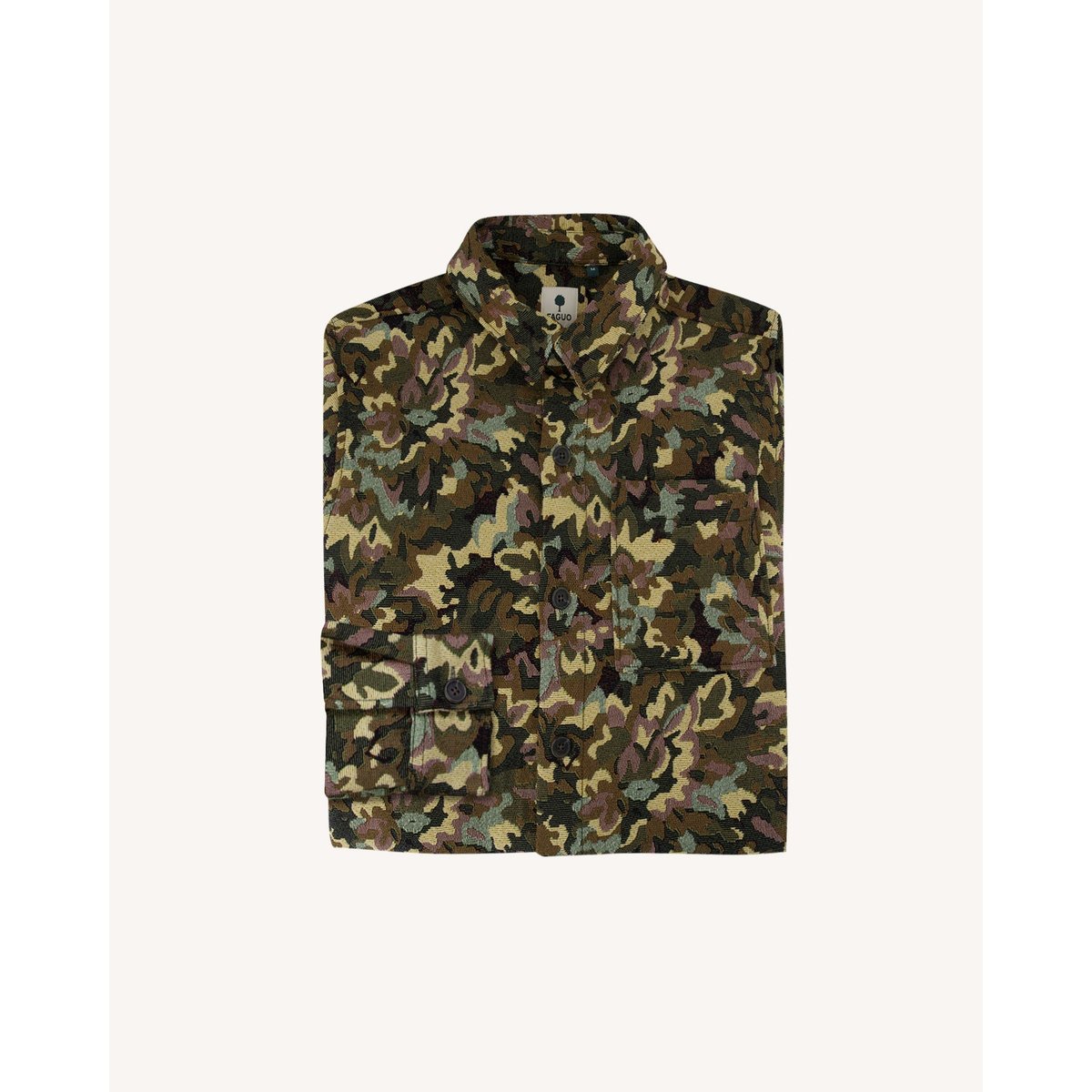 Sur-chemise en jacquard kaki, FAGUO