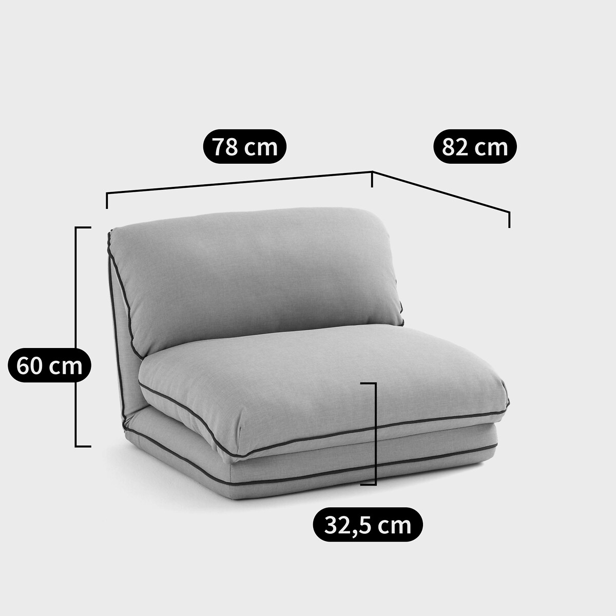 Chauffeuse multi-position ESERITA eucalyptus, LA REDOUTE INTERIEURS