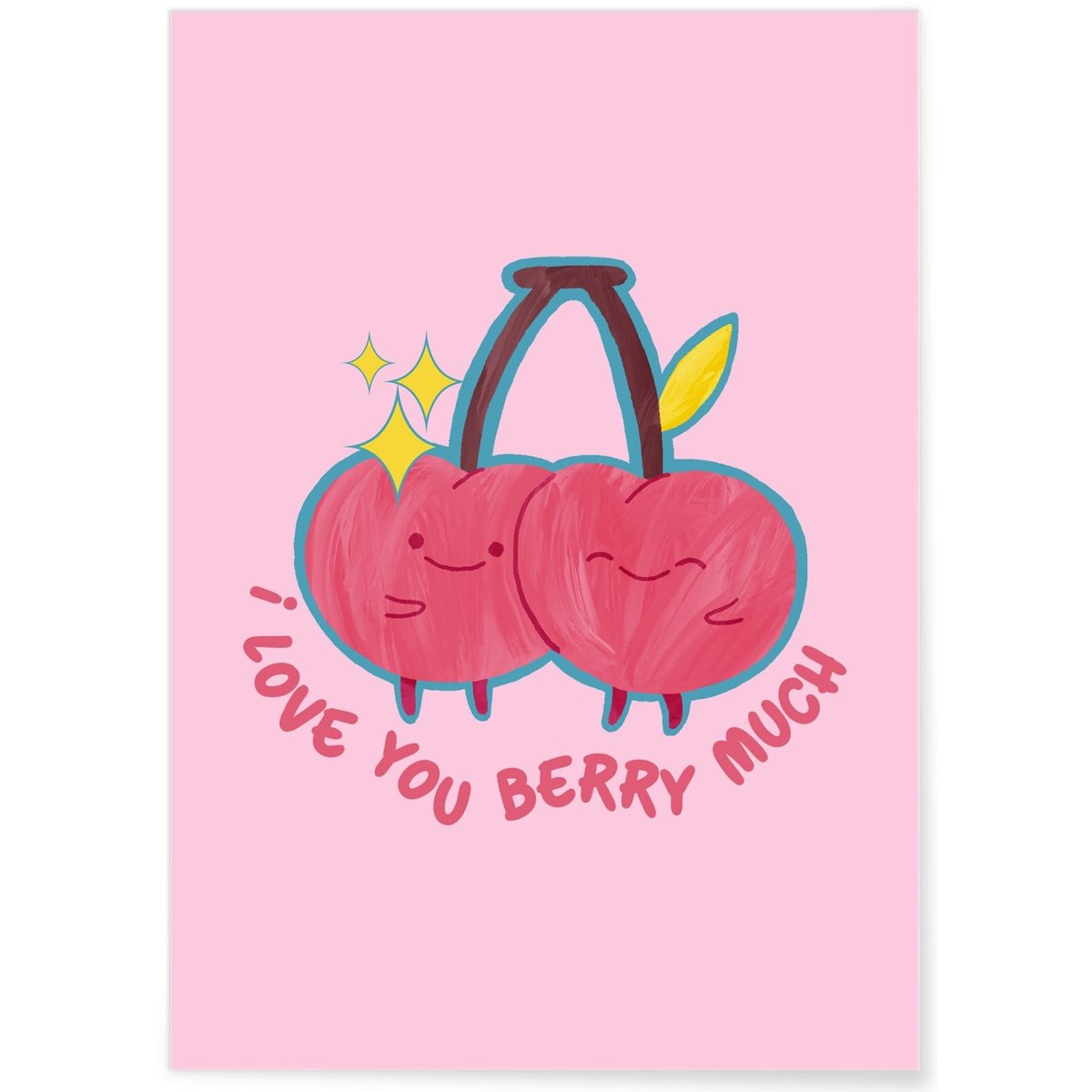 Affiche I love you berry much blanc, L'AFFICHERIE