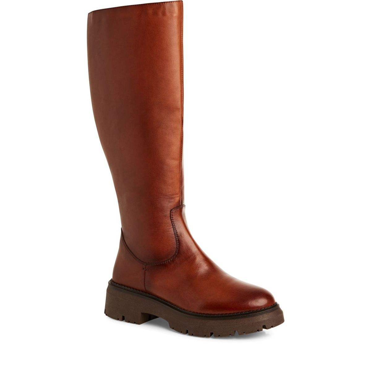 Bottes en cuir marron cognac, MARCO TOZZI