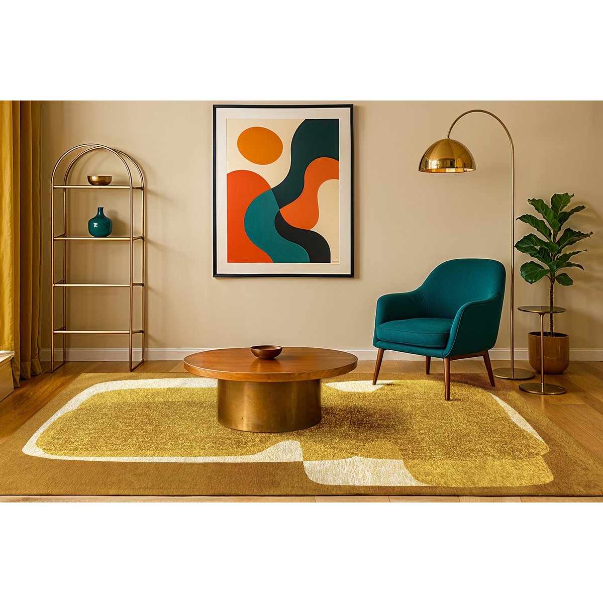 Tapis salon et chambre moderne tissé plat TOUC TOUC marron, NOVATREND