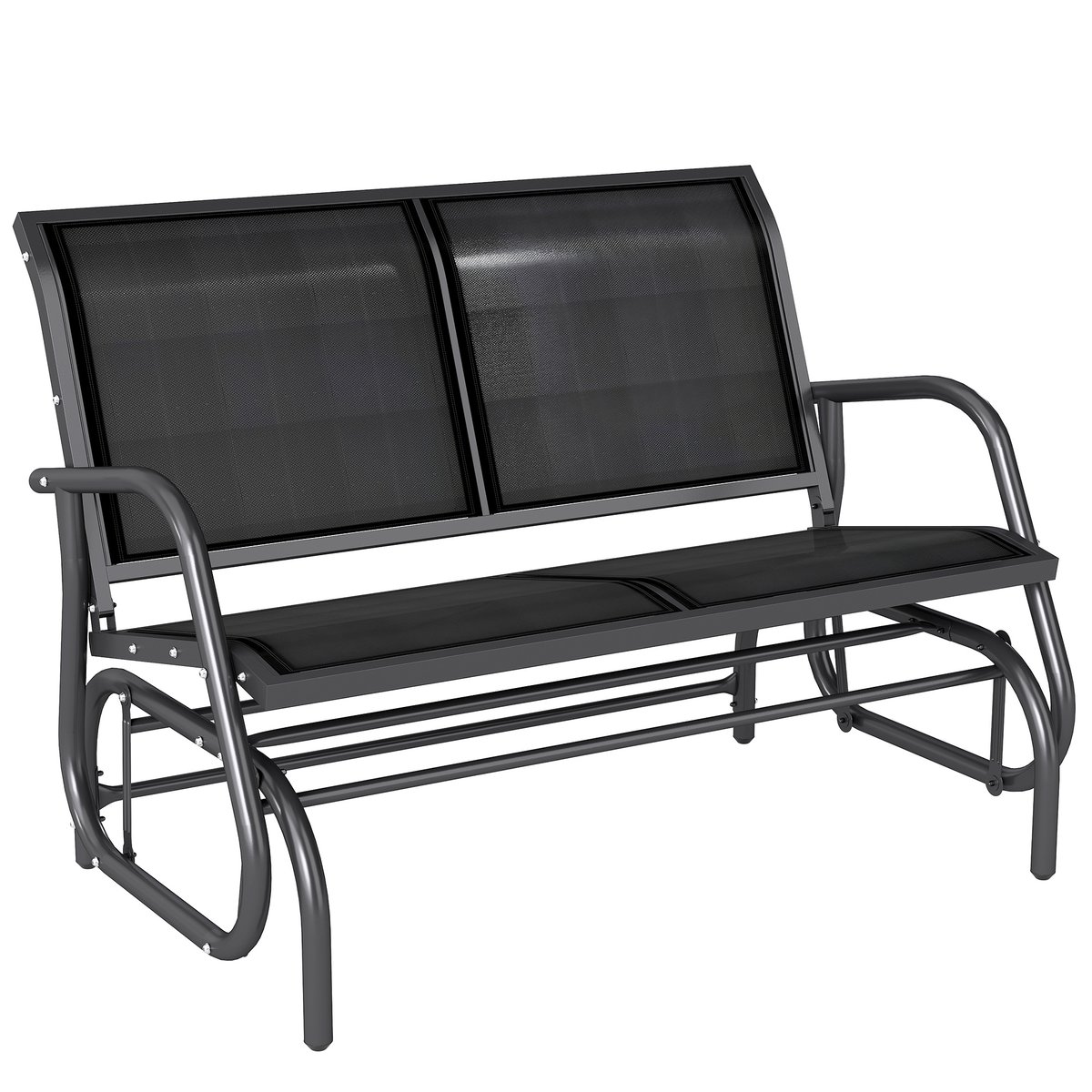 Fauteuil à bascule d'extérieur Métal Noir noir, OUTSUNNY
