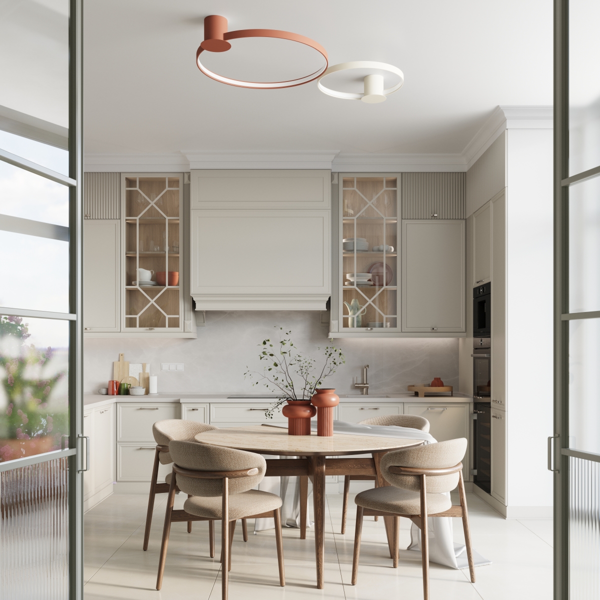 Plafonnier Aluminium Beige LED 1 Rio beige, EDEN
