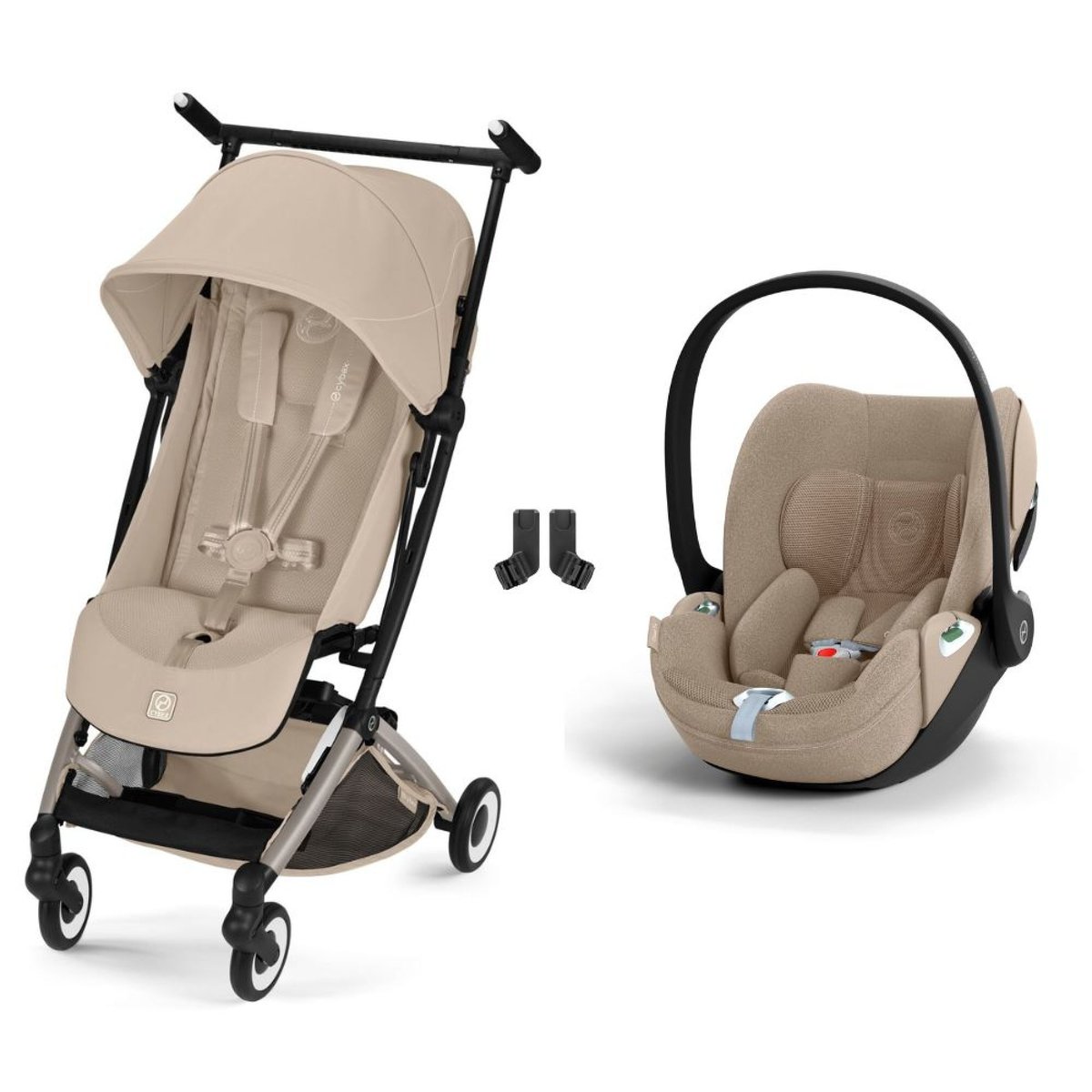 Pack poussette duo Libelle 5 + Cloud T i-Size Tissu Plus beige almond, CYBEX