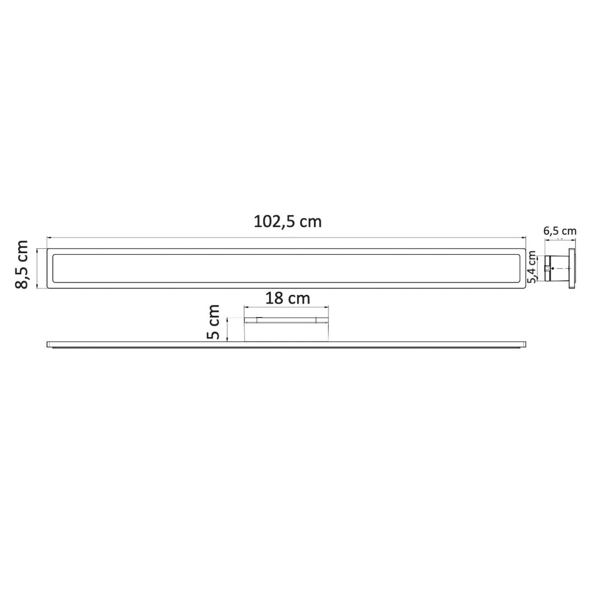 Longue Applique en Aluminium avec IP54 - MATTEA noir, KOSILUM