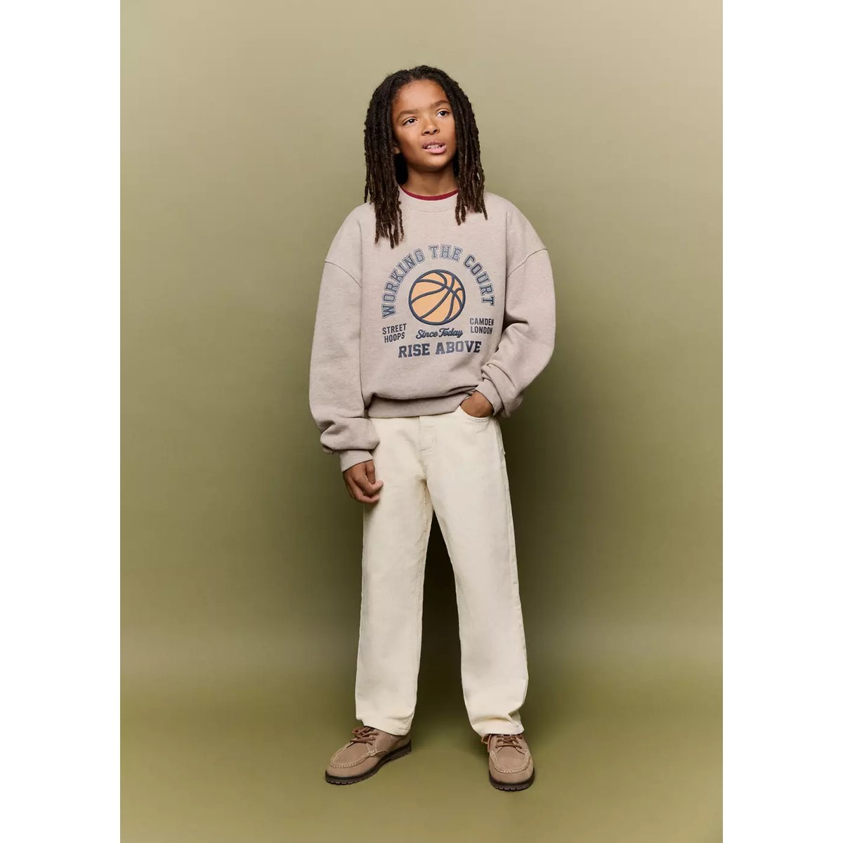 Sweat-shirt imprimé relief sable, MANGO KIDS