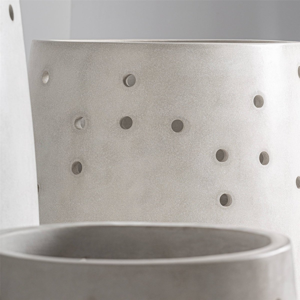 Cache-pots en ciment S.JACQUARD, Lot de 3 blanc cassé, RECOLLECTION
