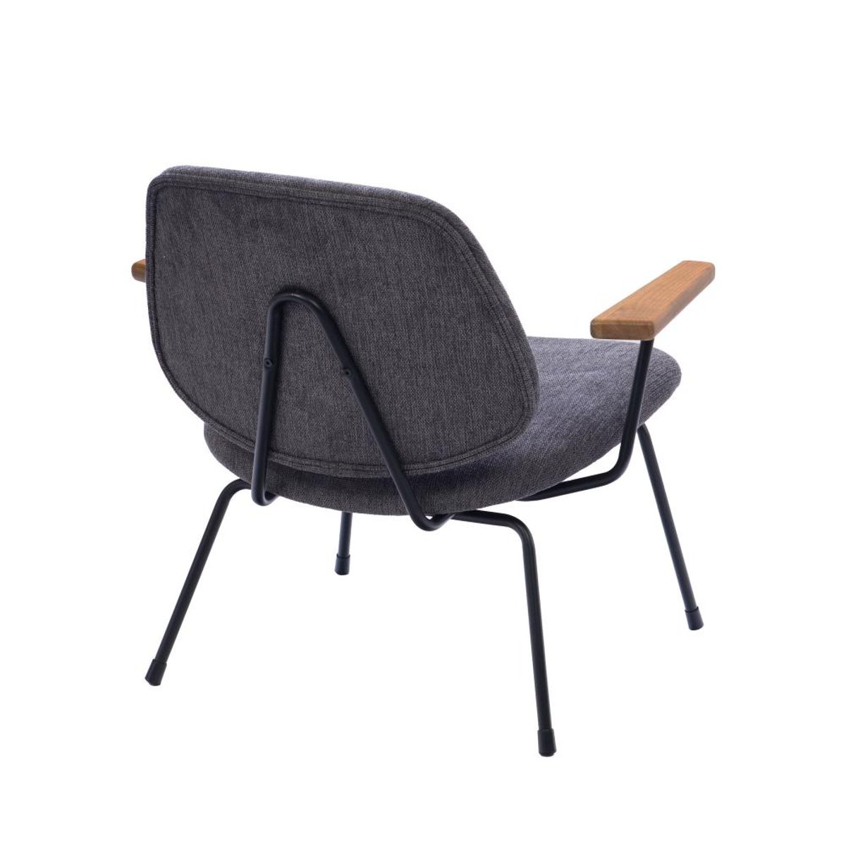 Fauteuil en tissu   et bois Arnold gris, AMADEUS