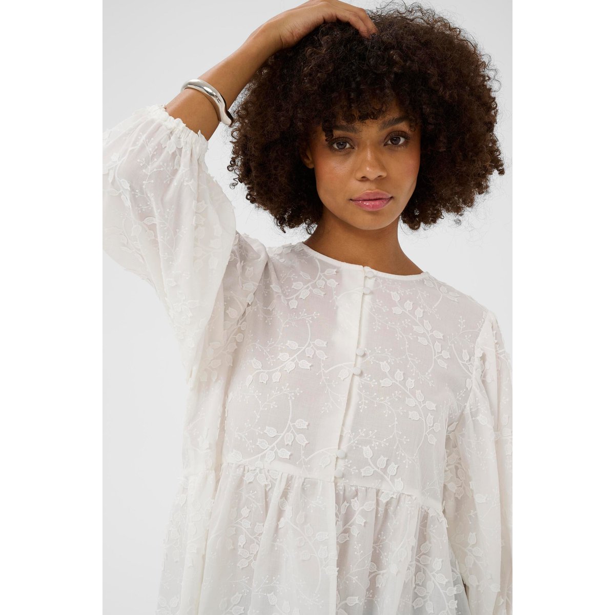 Blouse à manches longues blanc spring gardenia, CULTURE
