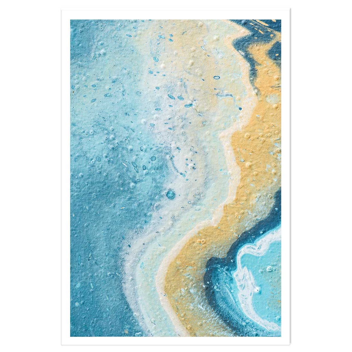 Affiche abstraite blue paint bubble affiche seule, HEXOA