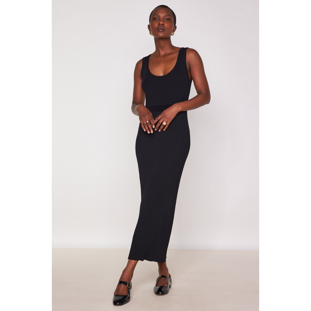 Robe droite côtelé Rive noir, Maison 123